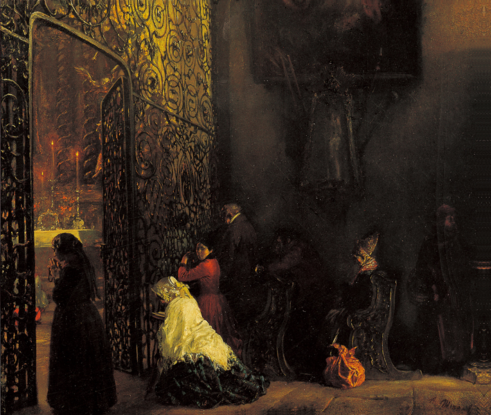  Adolpyh Von Menzel —— 萨尔茨堡教堂的晨祷